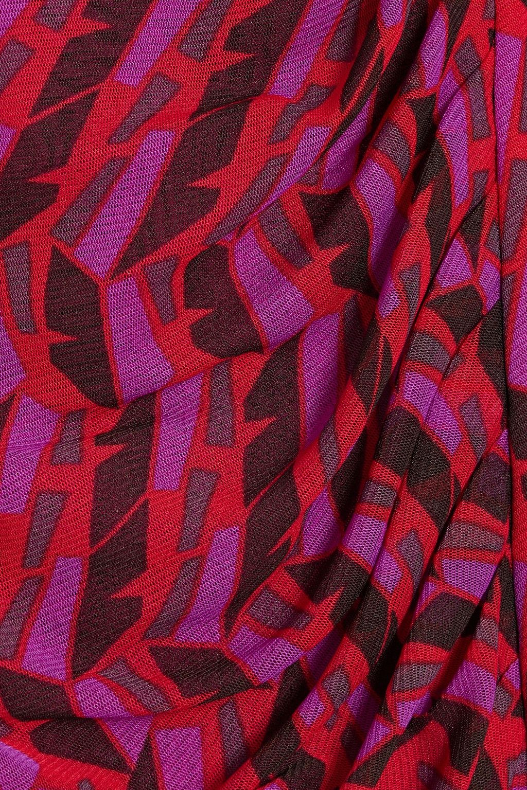 DIANE VON FURSTENBERG تنورة مصنوعة من الشبك المطاطي ومزينة بطبعات ويمكن ارتداؤها على الوجهين