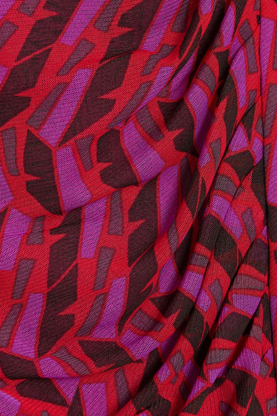 Diane Von Furstenberg Dariella Reversible Printed Stretch-mesh Skirt In Red