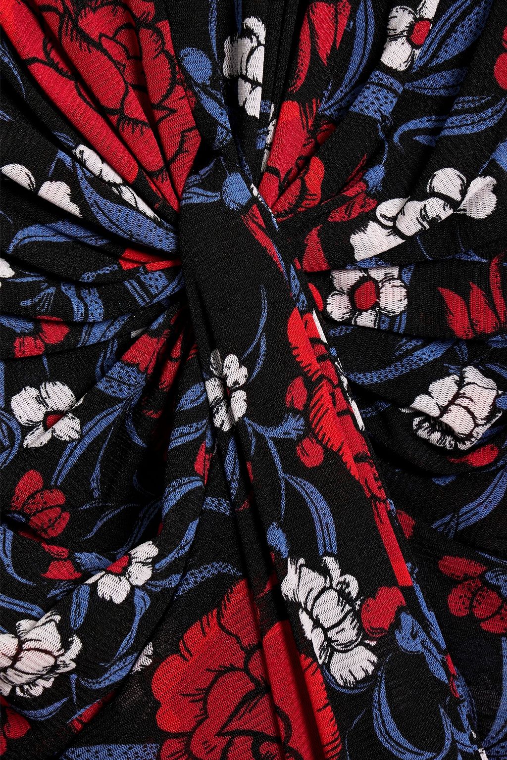 DIANE VON FURSTENBERG Adara draped floral-print stretch-mesh maxi dress