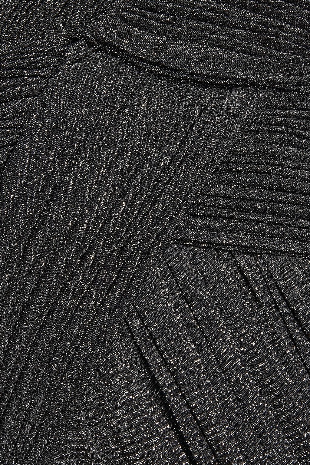 DIANE VON FURSTENBERG Gael pleated metallic mesh maxi dress