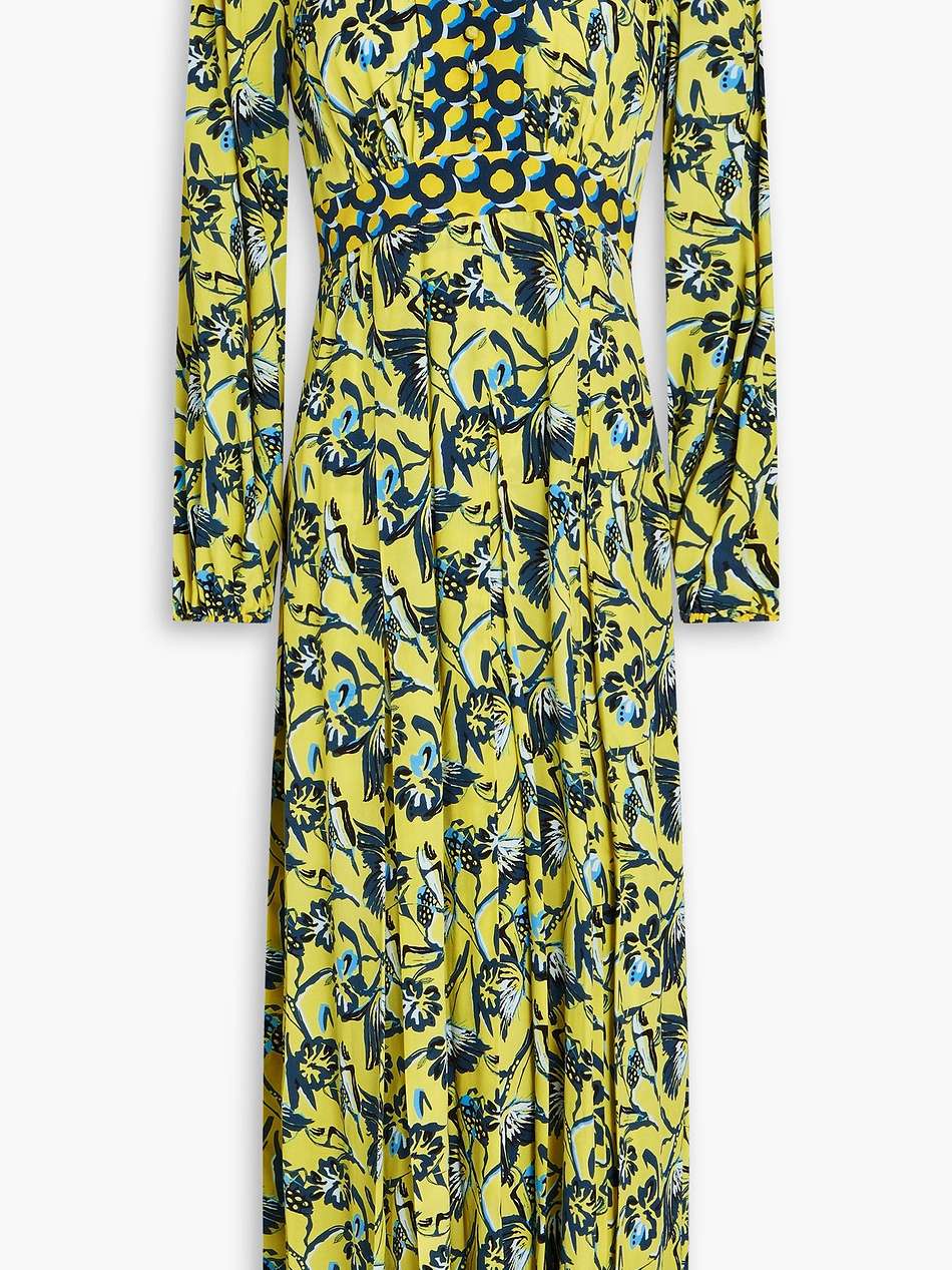 anjali floral-print crepe de chine midi dress