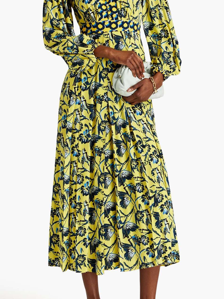 anjali floral-print crepe de chine midi dress