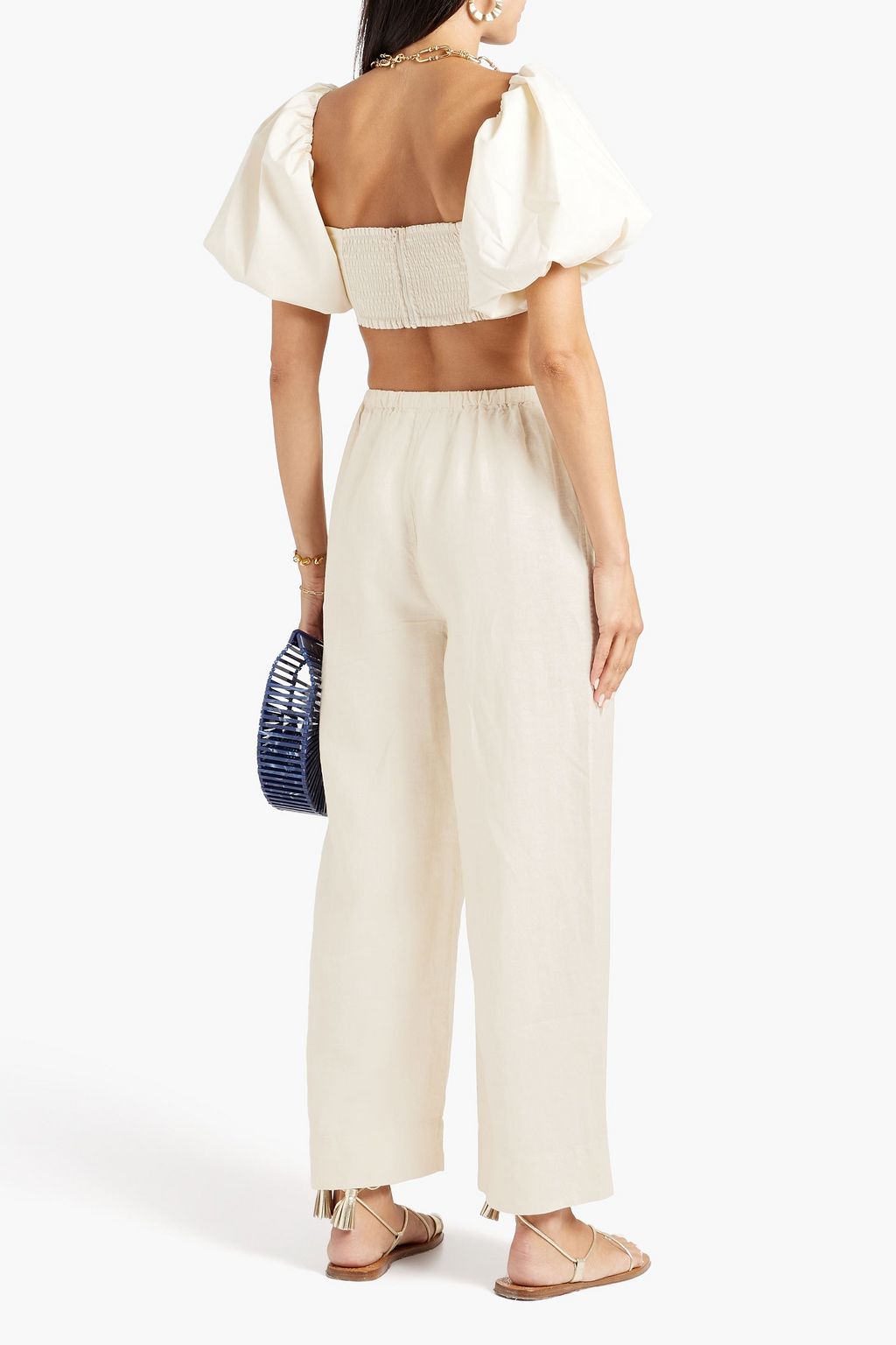 ONIA Linen-gauze wide-leg pants