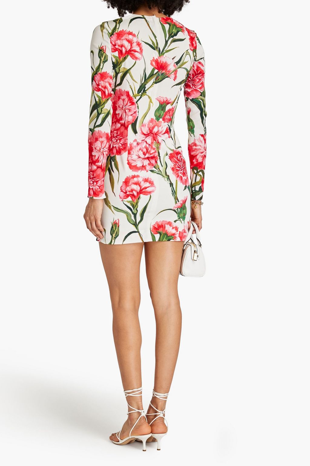 DOLCE&GABBANA Minikleid aus Stretch-Seide mit floralem Print