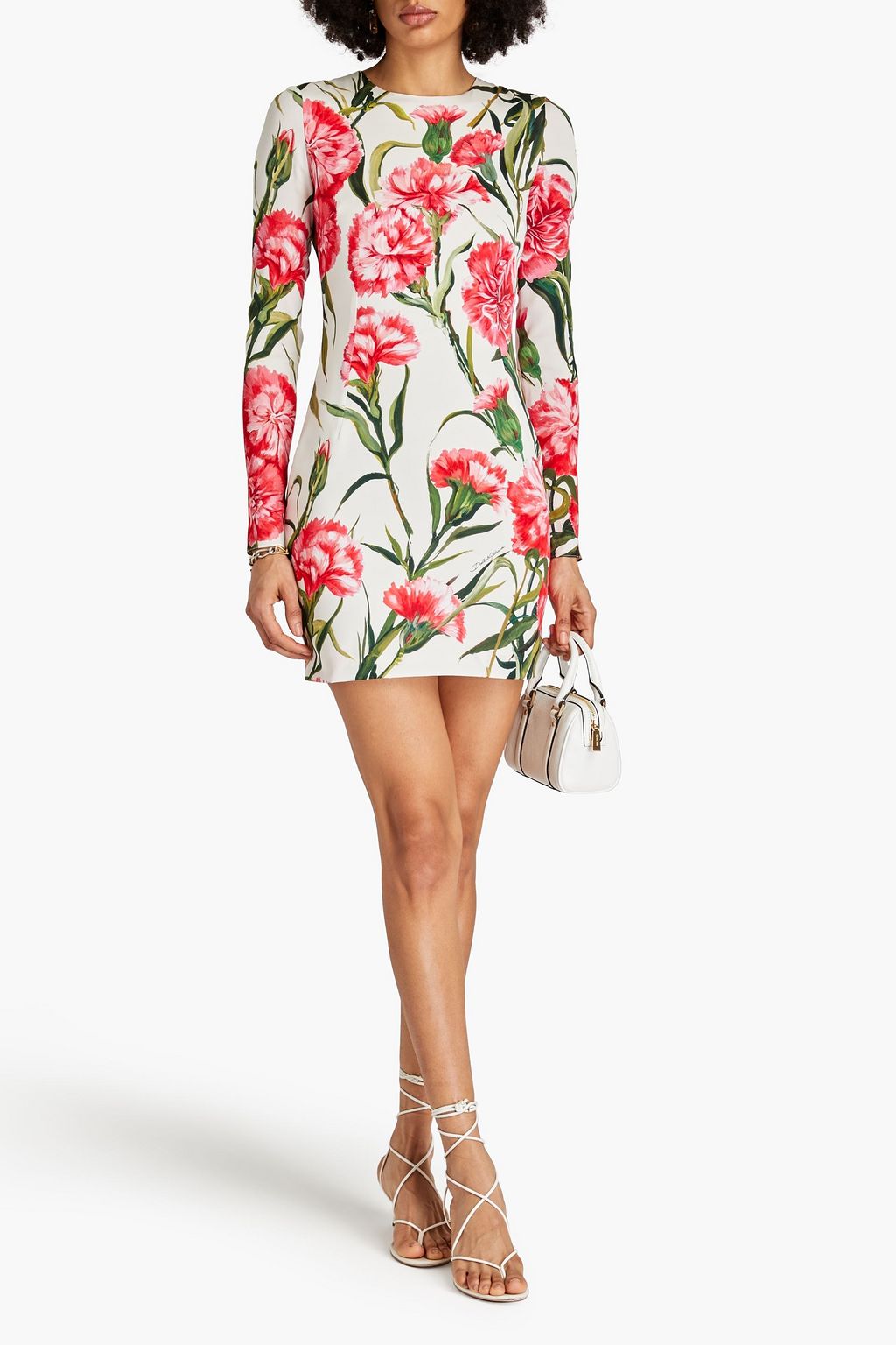 DOLCE&GABBANA Minikleid aus Stretch-Seide mit floralem Print