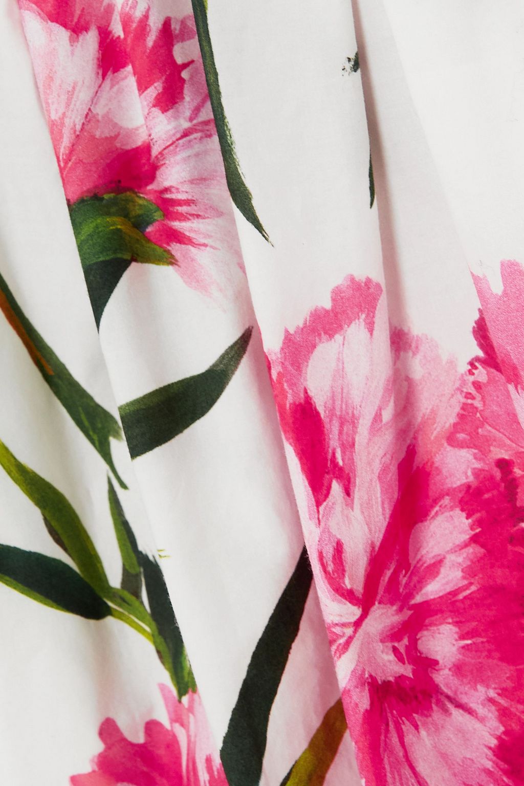 DOLCE&GABBANA Pleated floral-print cotton-poplin dress