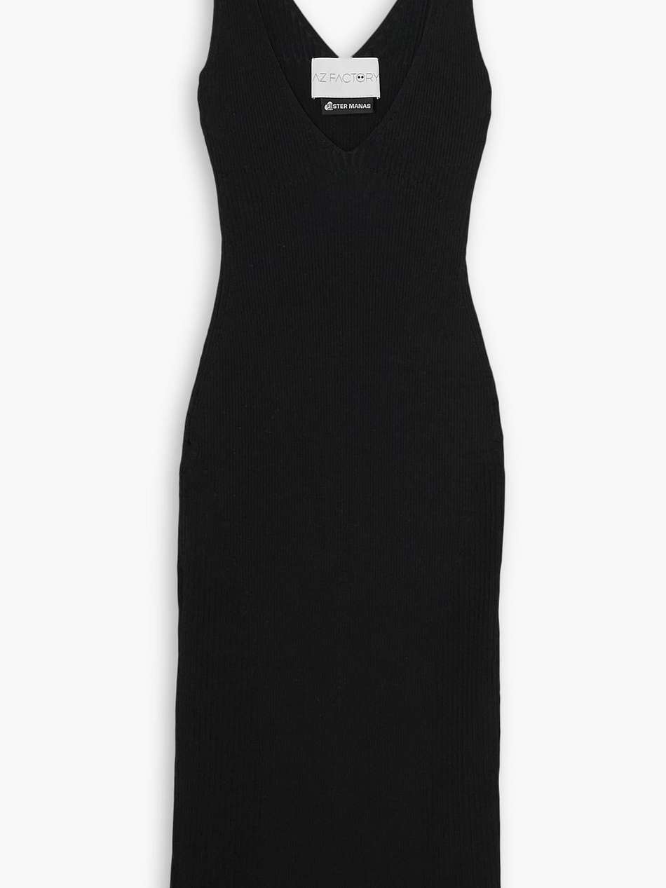 + ester manas ruffled ribbed-knit midi dress