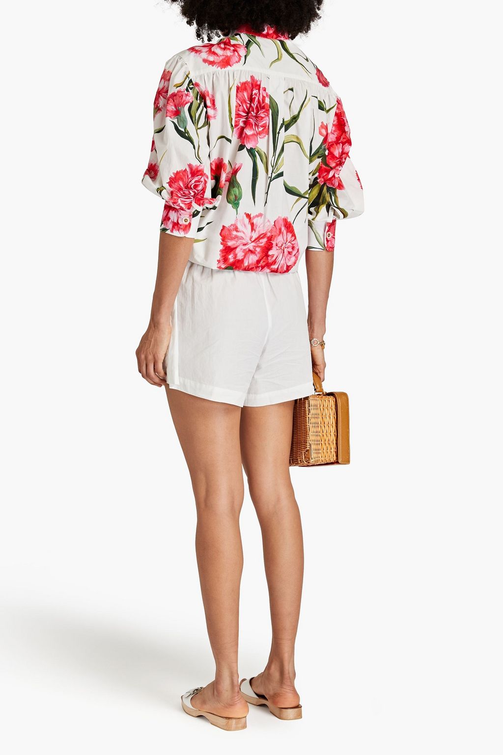 DOLCE&GABBANA Floral-print cotton-poplin shirt