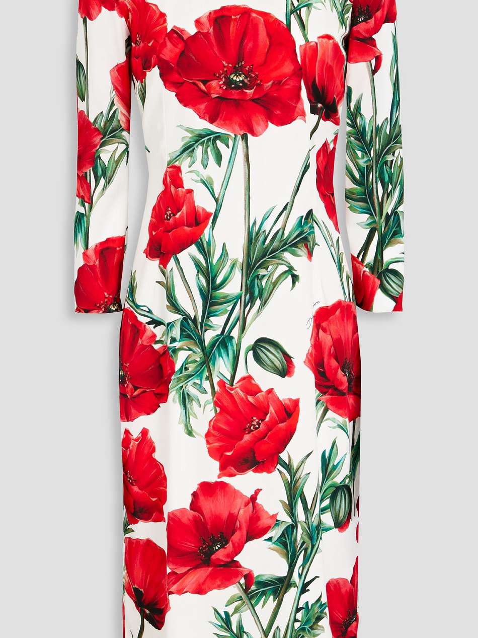 floral-print stretch-silk midi dress