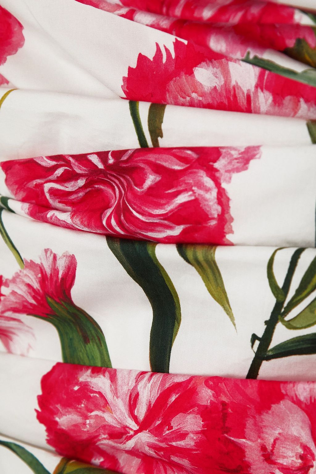 DOLCE&GABBANA Ruched off-the-shoulder floral-print stretch-cotton mini dress