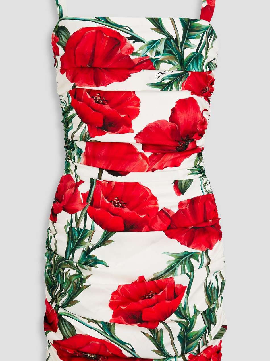 floral-print silk-blend crepe de chine mini dress