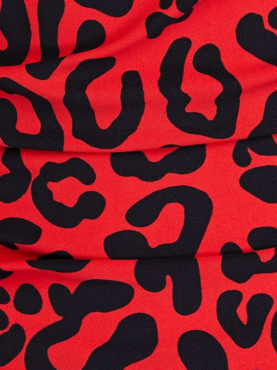 ruched leopard-print jersey midi dress