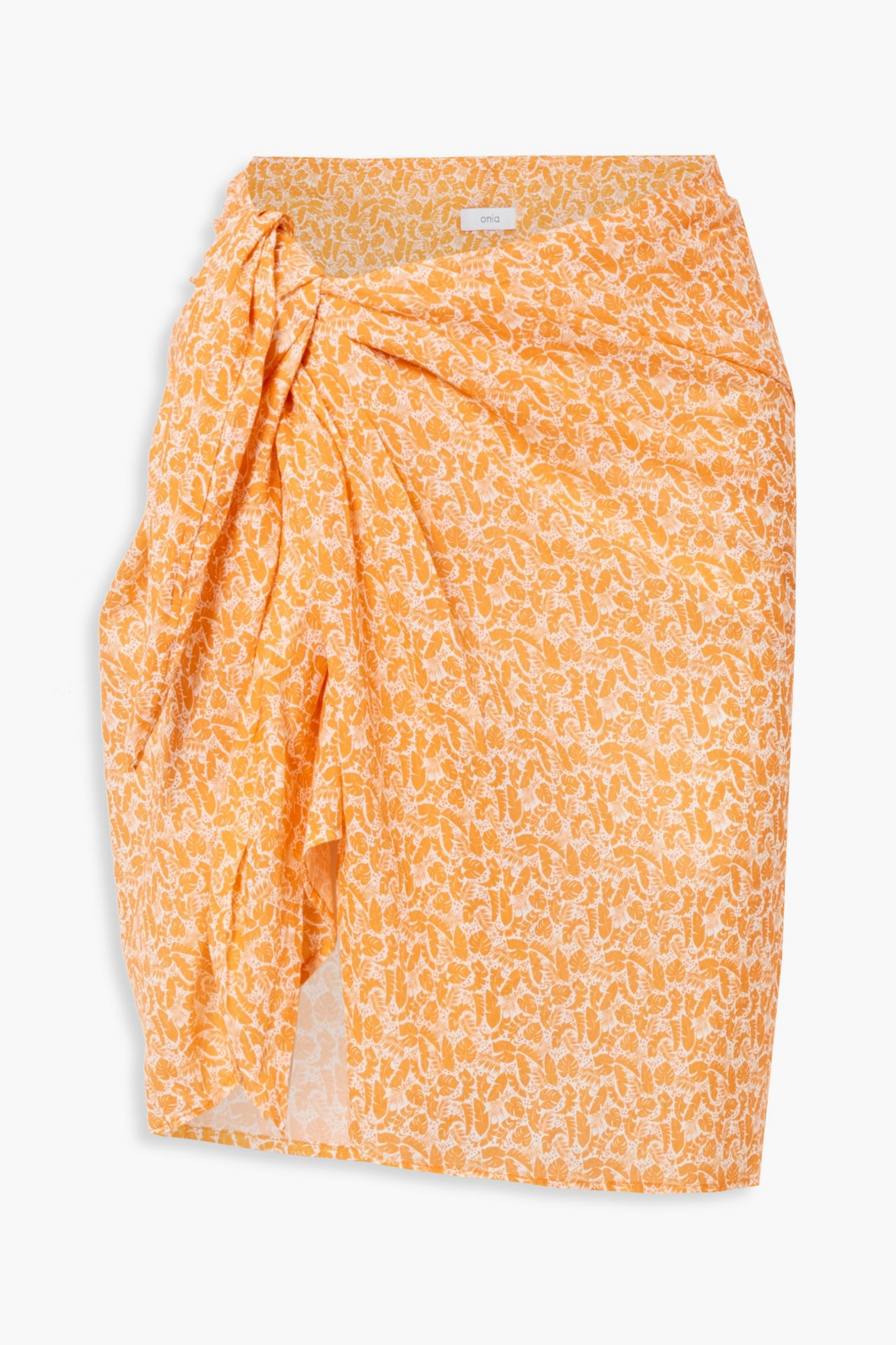 Onia Printed cotton-voile pareo