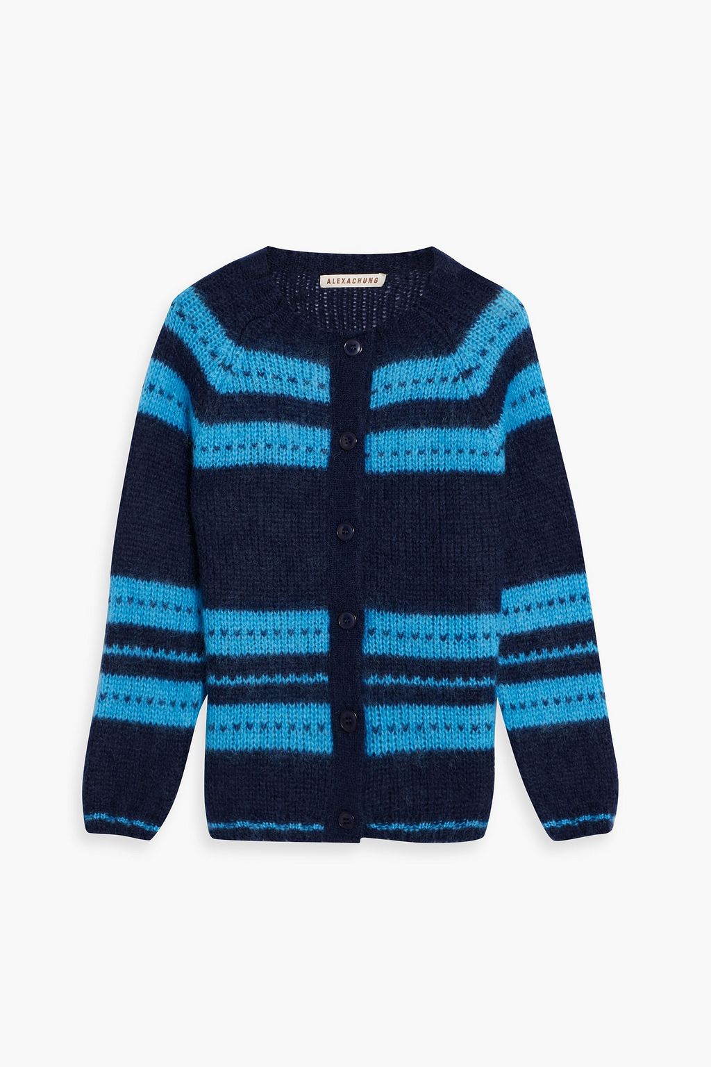 Alexachung - Cosy Town Striped Mohair-blend Cardigan Blue - M