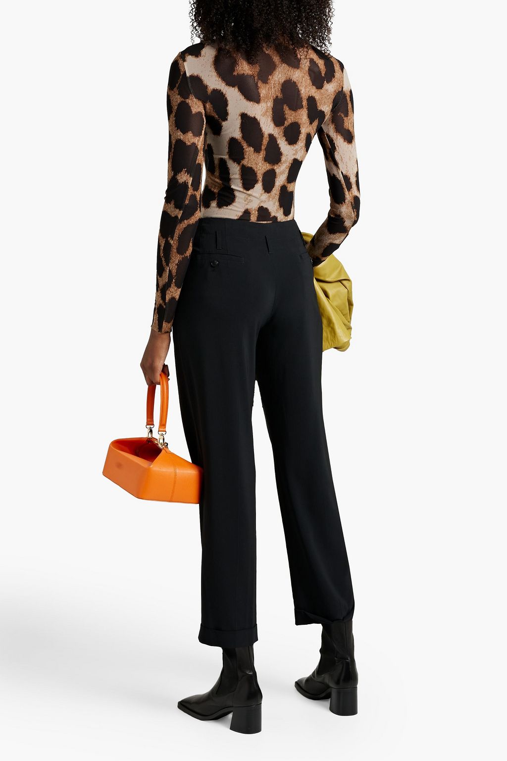 ETRO Pleated crepe de chine straight-leg pants