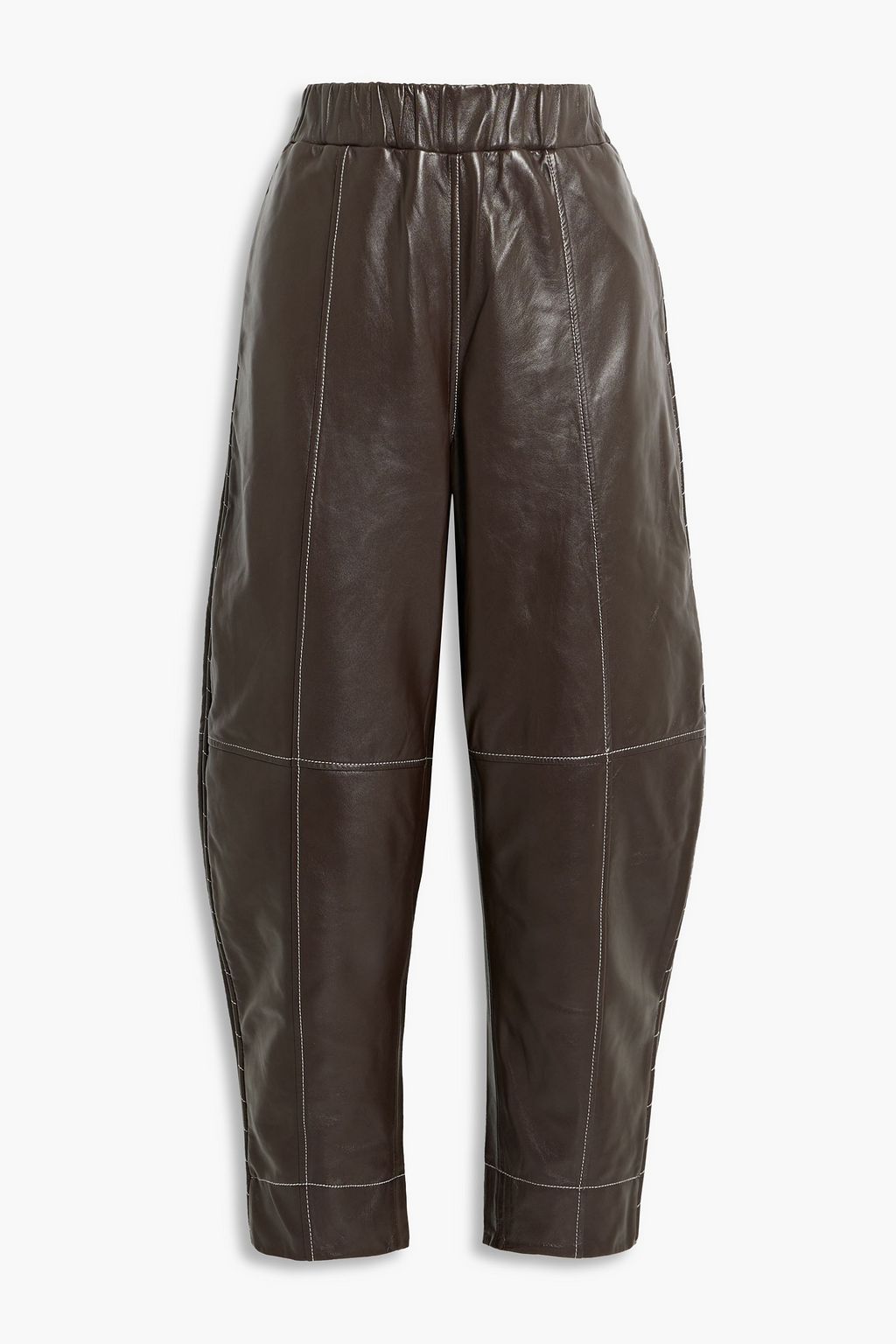 GANNI Leather tapered pants | THE OUTNET