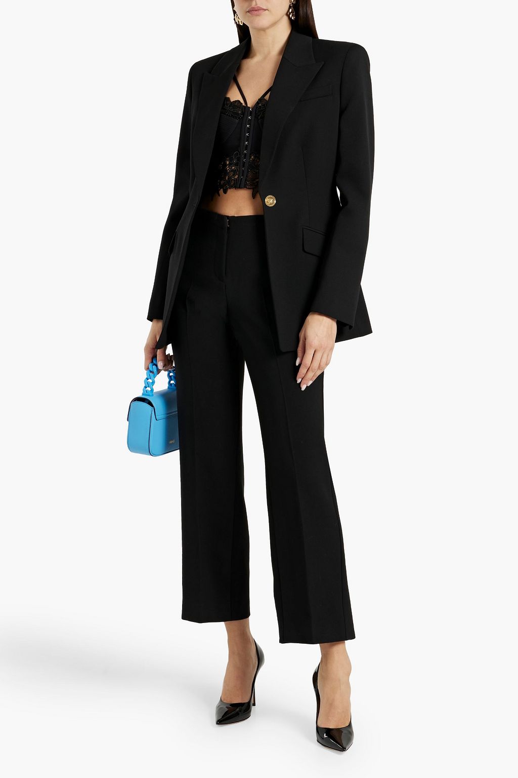 VERSACE Wool-blend twill blazer