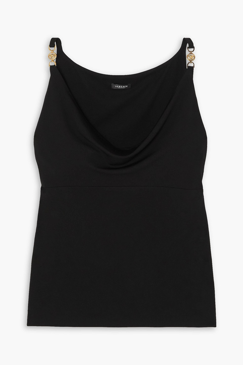 Versace Medusa Black Sleeveless Top In Black