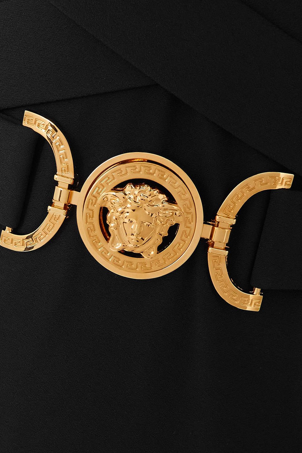 VERSACE Belted crepe midi dress