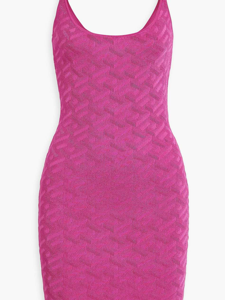 embellished jacquard-knit mini dress