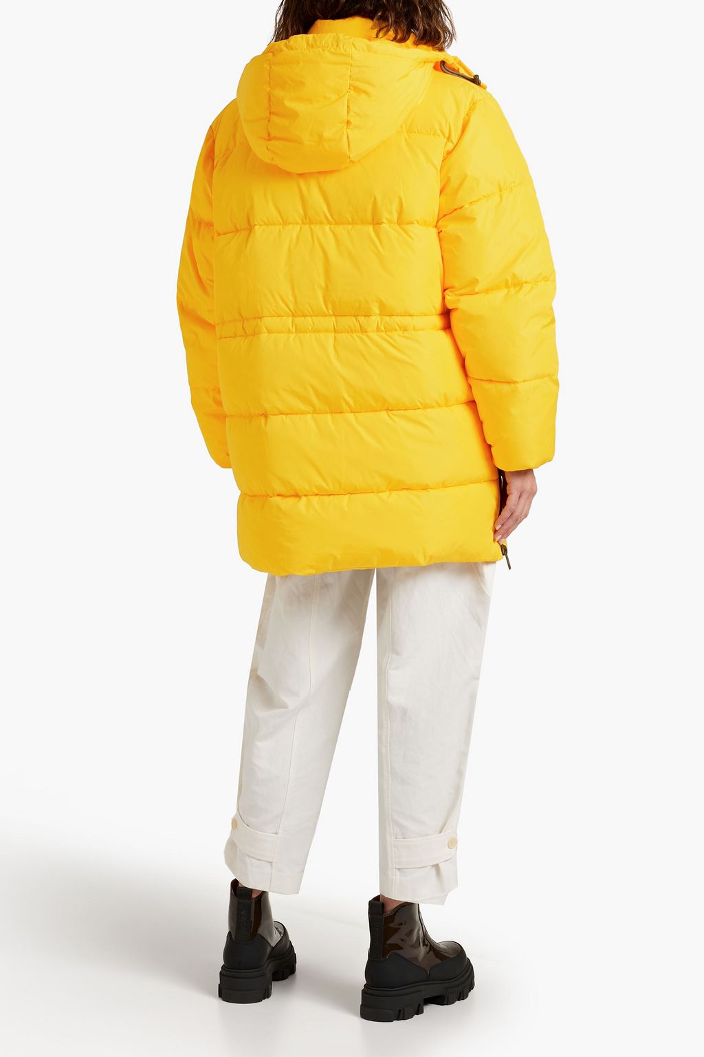 GANNI Zip-detailed quilted shell hooded down coat
