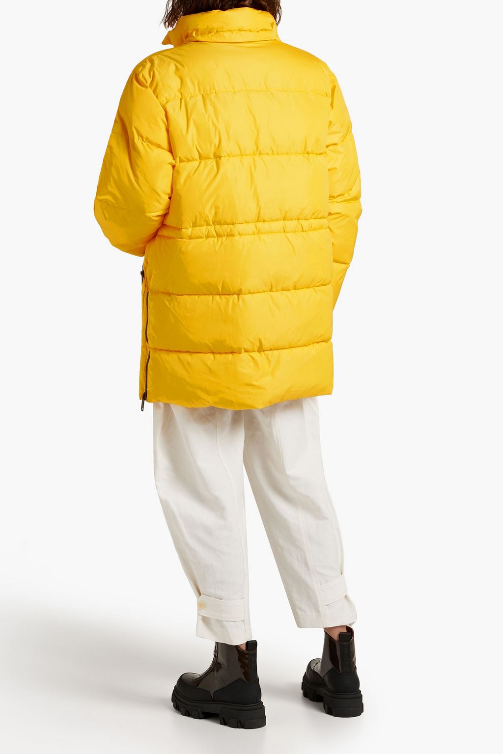GANNI Zip-detailed quilted shell hooded down coat