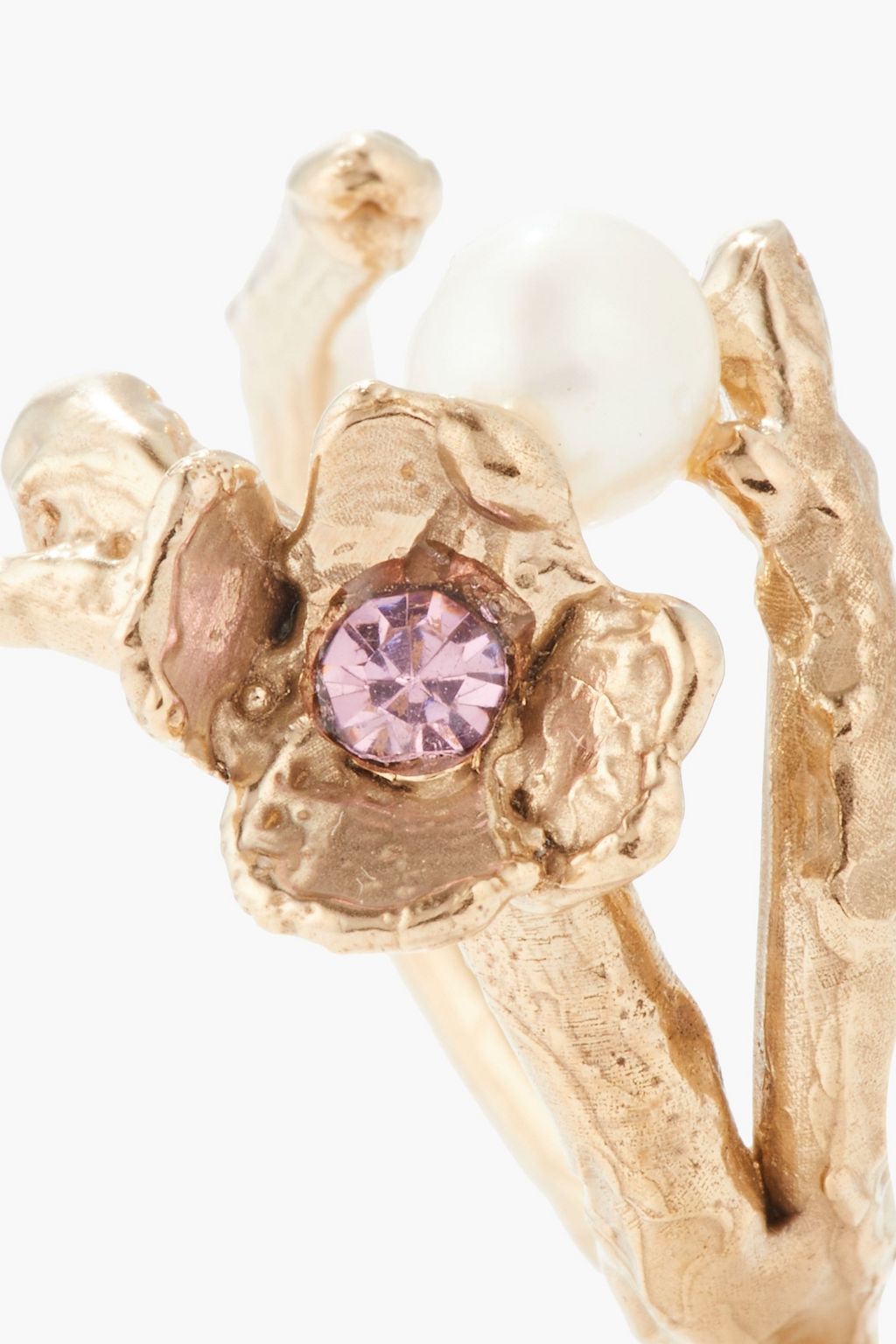 ​ANITA BERISHA 14 KT. vergoldeter Ring mit Süßwasserperlen und Swarovski-Kristallen
