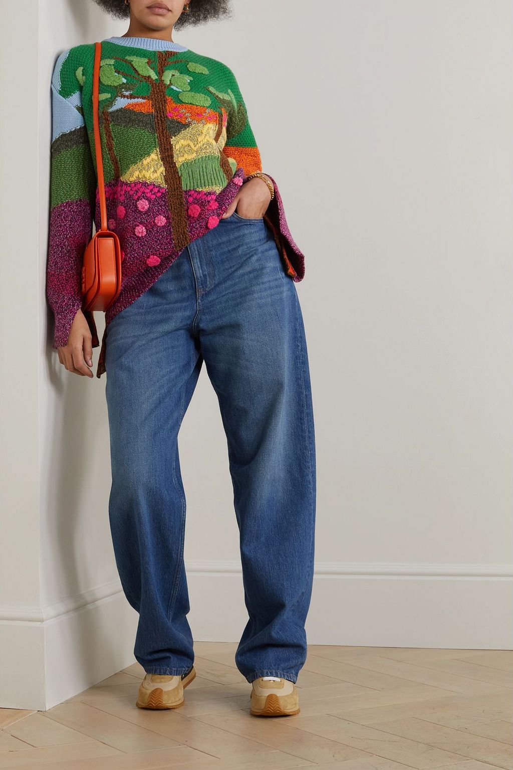 STELLA MCCARTNEY Tree of Life intarsia wool and cotton-blend sweater