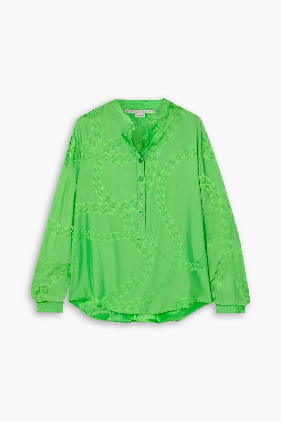 Stella Mccartney Satin-jacquard Shirt In Green