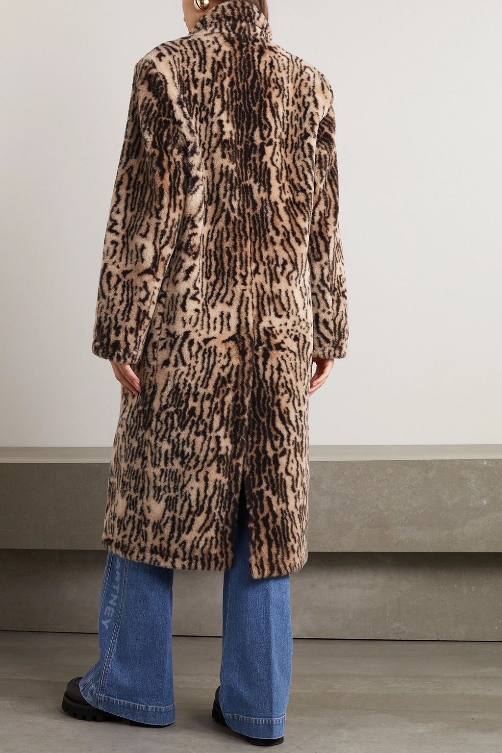 STELLA MCCARTNEY Animal-print wool-blend faux fur coat