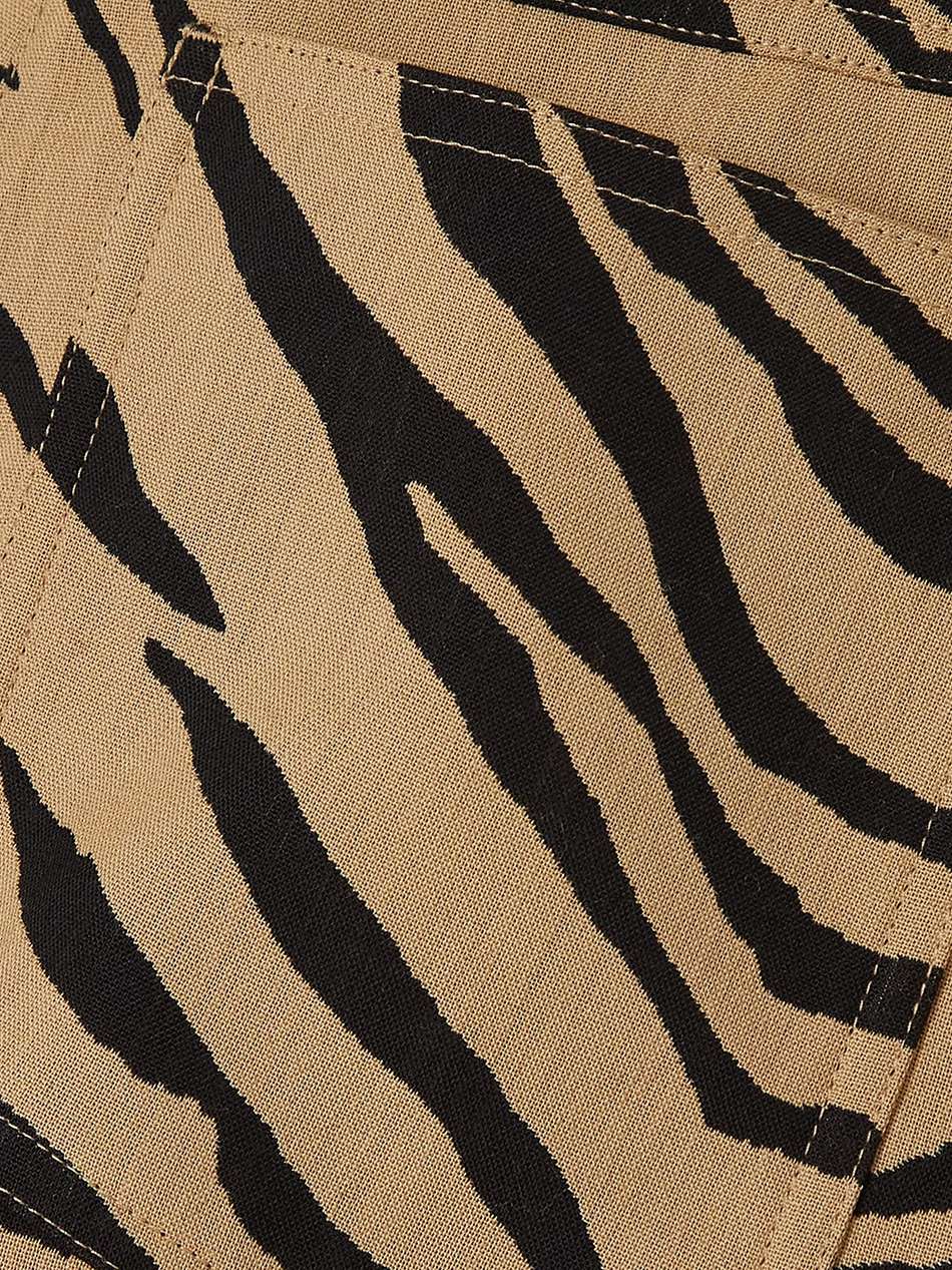 cropped zebra-print wool-blend flared pants
