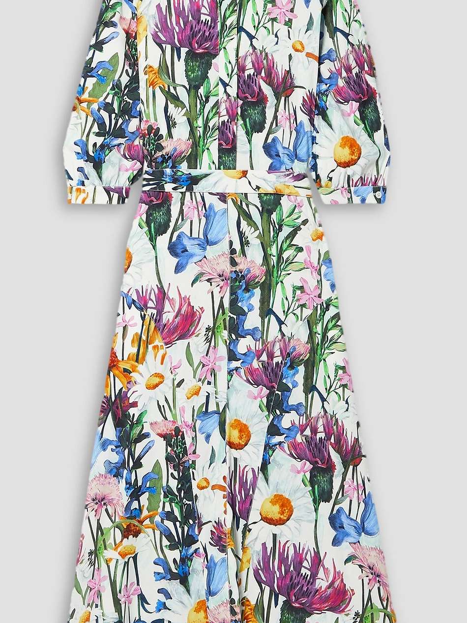 floral-print crepe midi dress