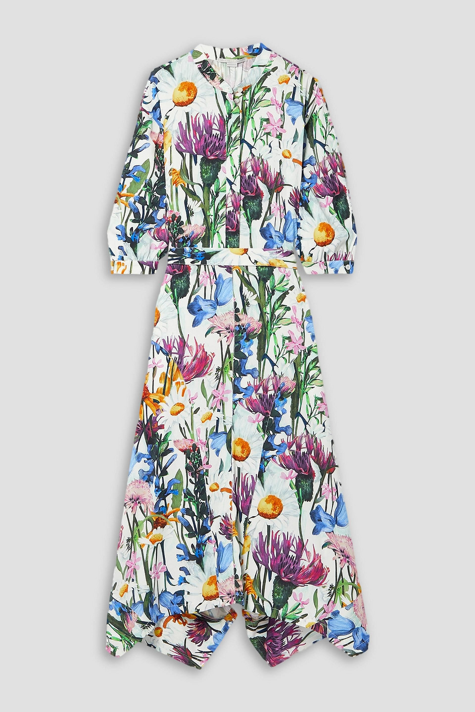 Stella Mccartney Floral-print Crepe Midi Dress In White