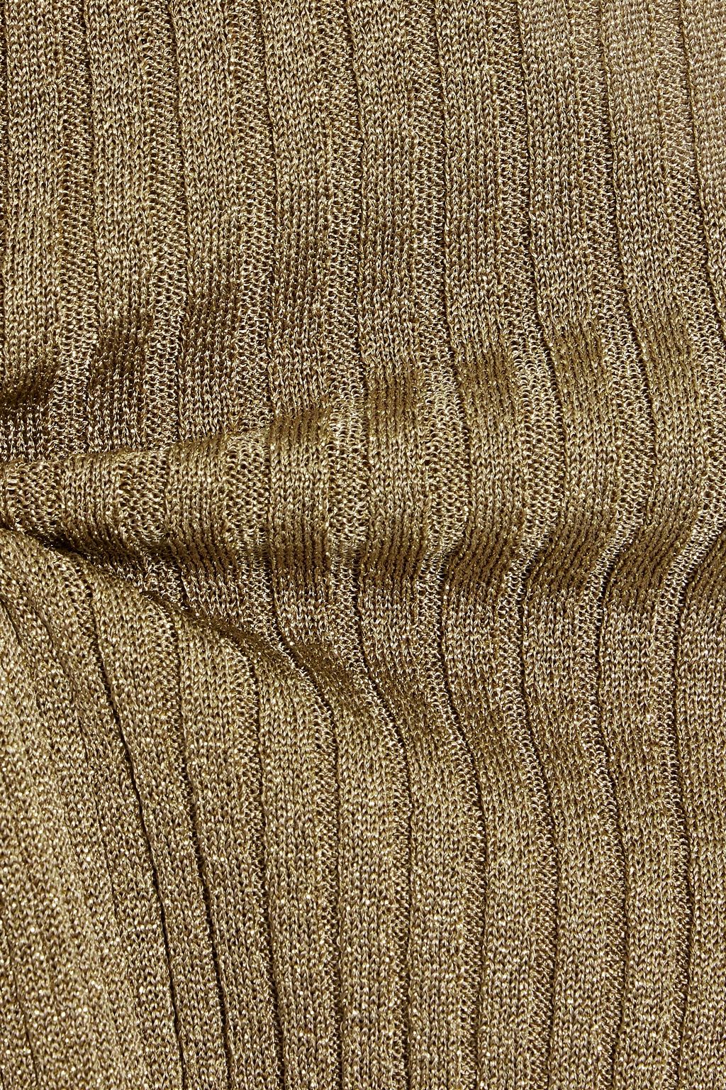 STELLA MCCARTNEY Metallic ribbed-knit tank