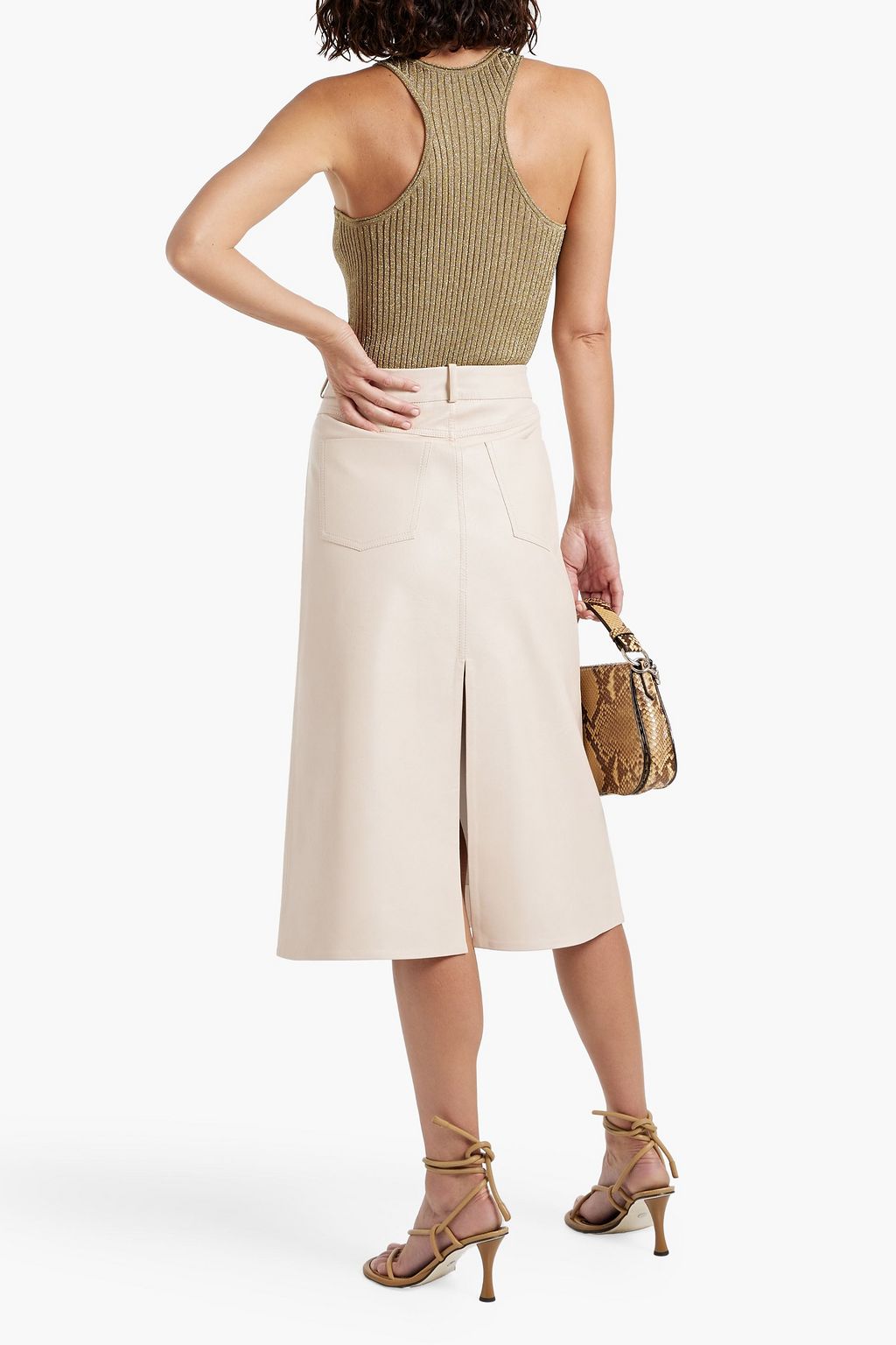 STELLA MCCARTNEY Metallic ribbed-knit tank