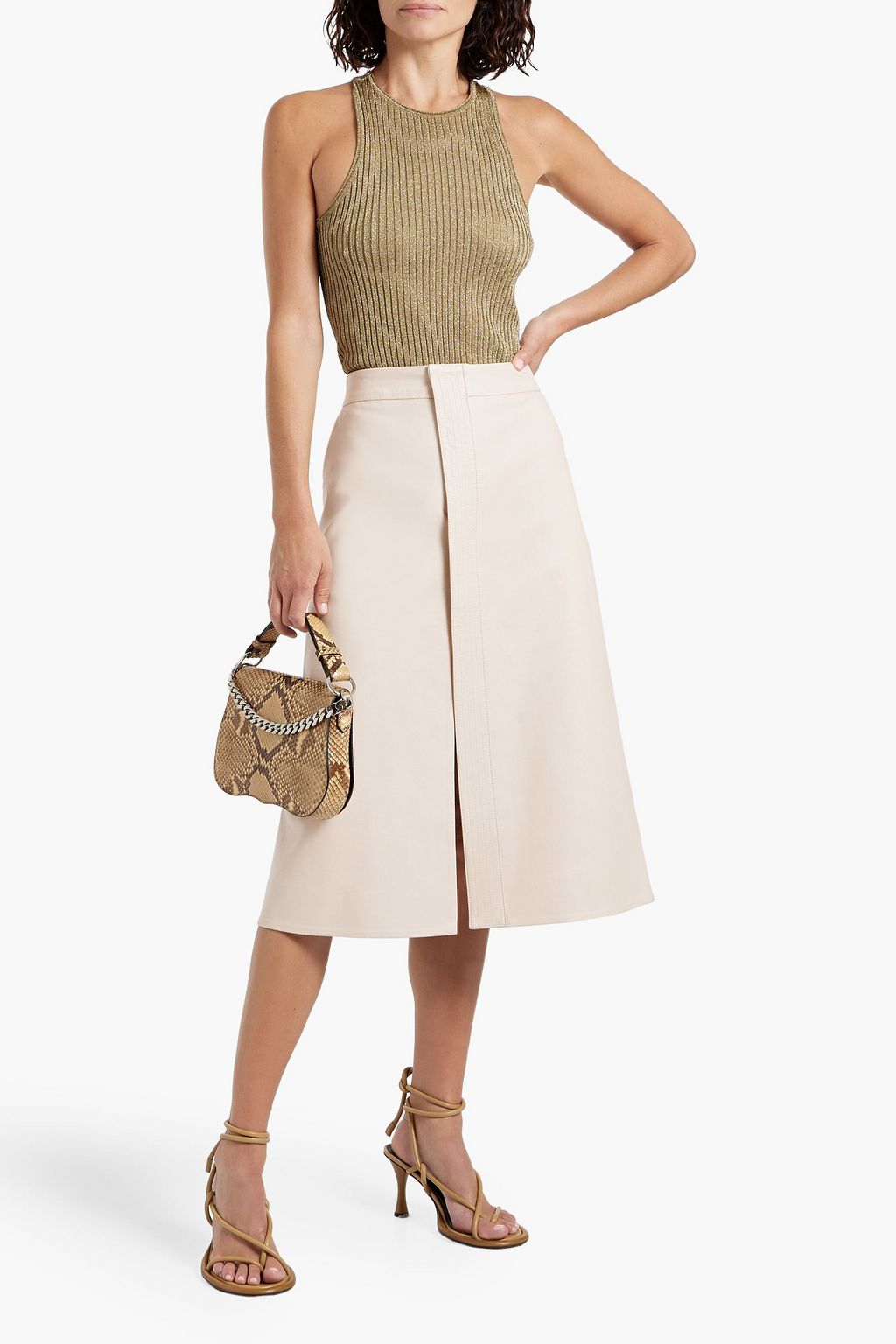 STELLA MCCARTNEY Metallic ribbed-knit tank