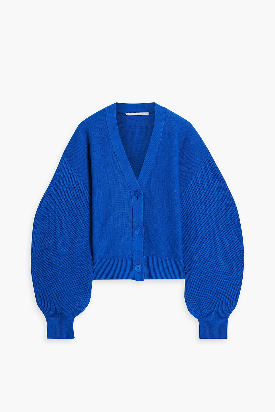Stella Mccartney Ribbed Cotton Cardigan In Royal Blue