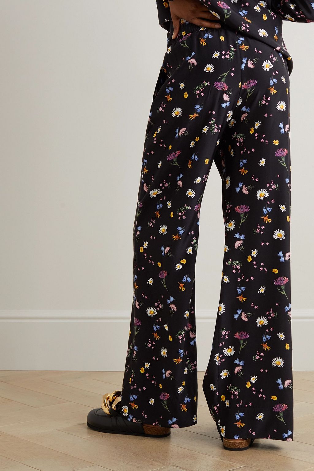 STELLA MCCARTNEY Floral-print silk wide-leg pants