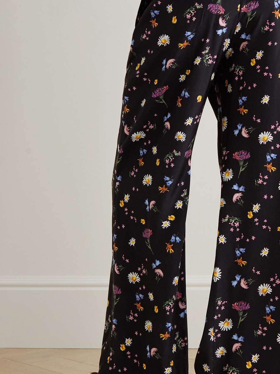floral-print silk wide-leg pants