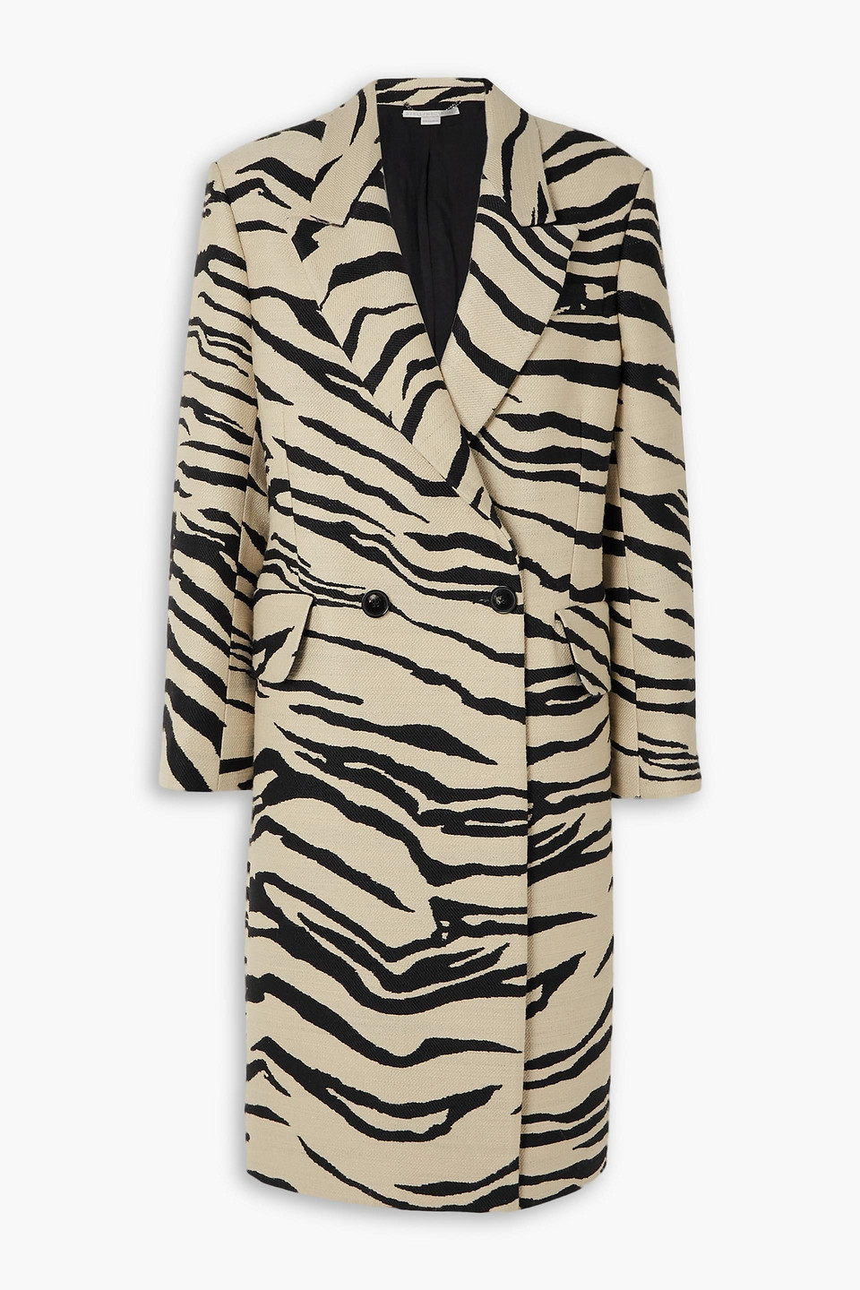 Stella Mccartney Tiger-print Padded-shoulder Regular-fit Woven Coat In Animal Print
