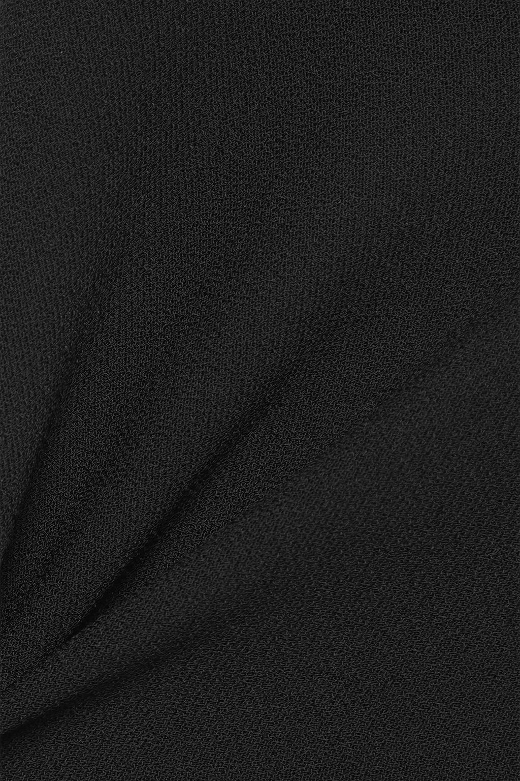 STELLA MCCARTNEY Open-back silk chiffon-trimmed crepe midi dress