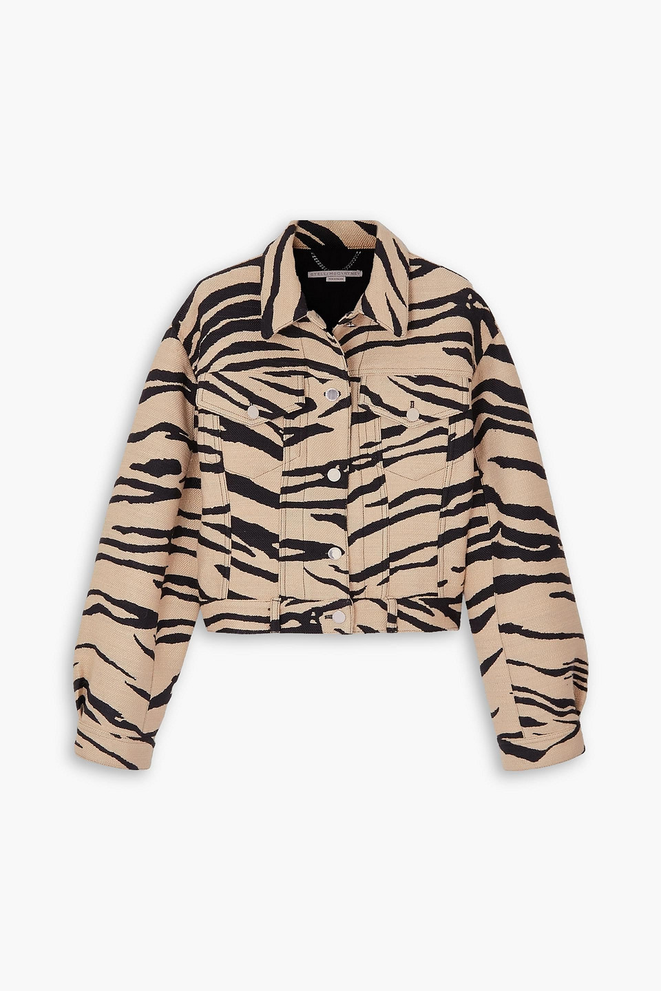 stella mccartney - zebra-jacquard jacket - neutral - it 40