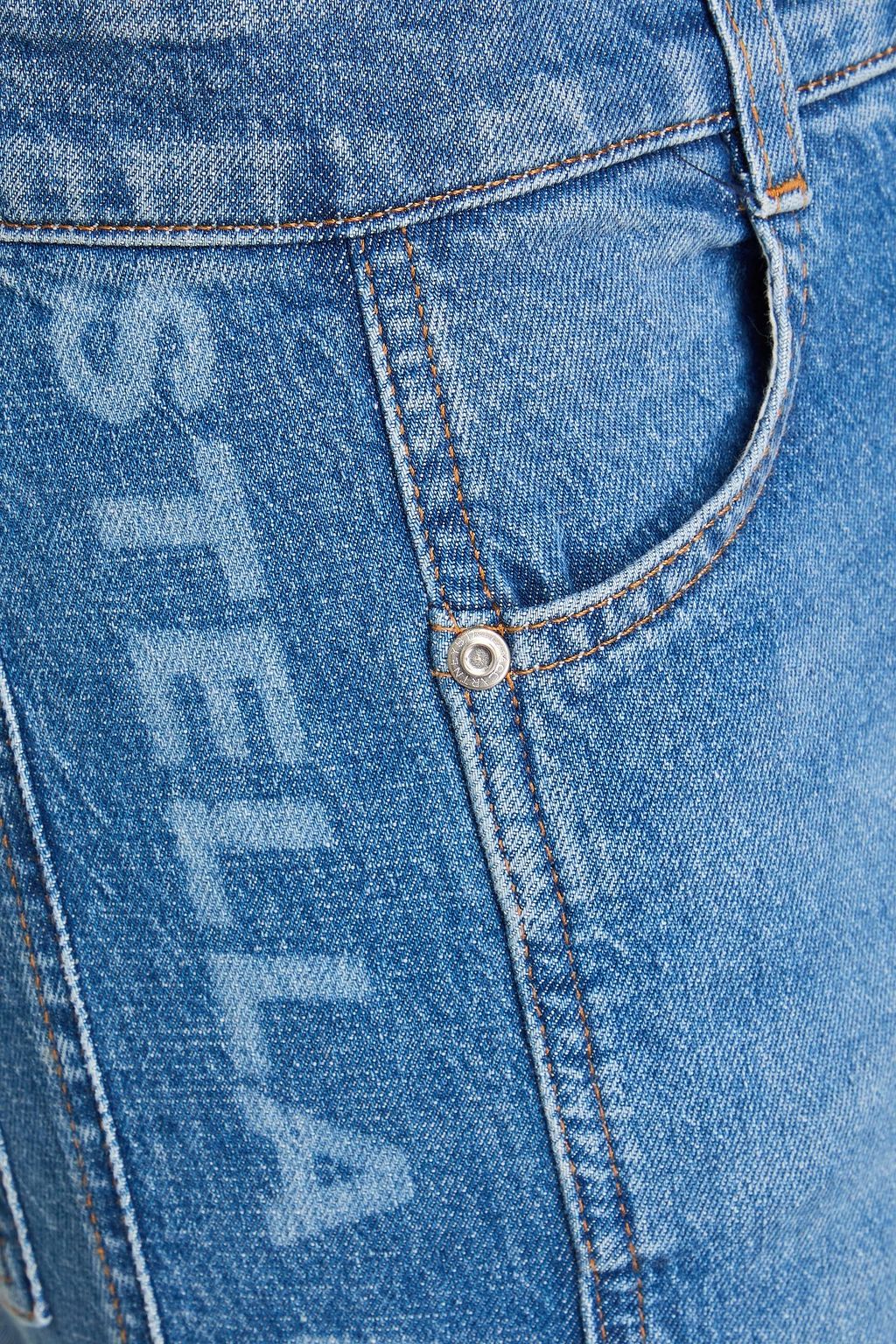 STELLA MCCARTNEY 로고 프린트 미드라이즈 플레어 진