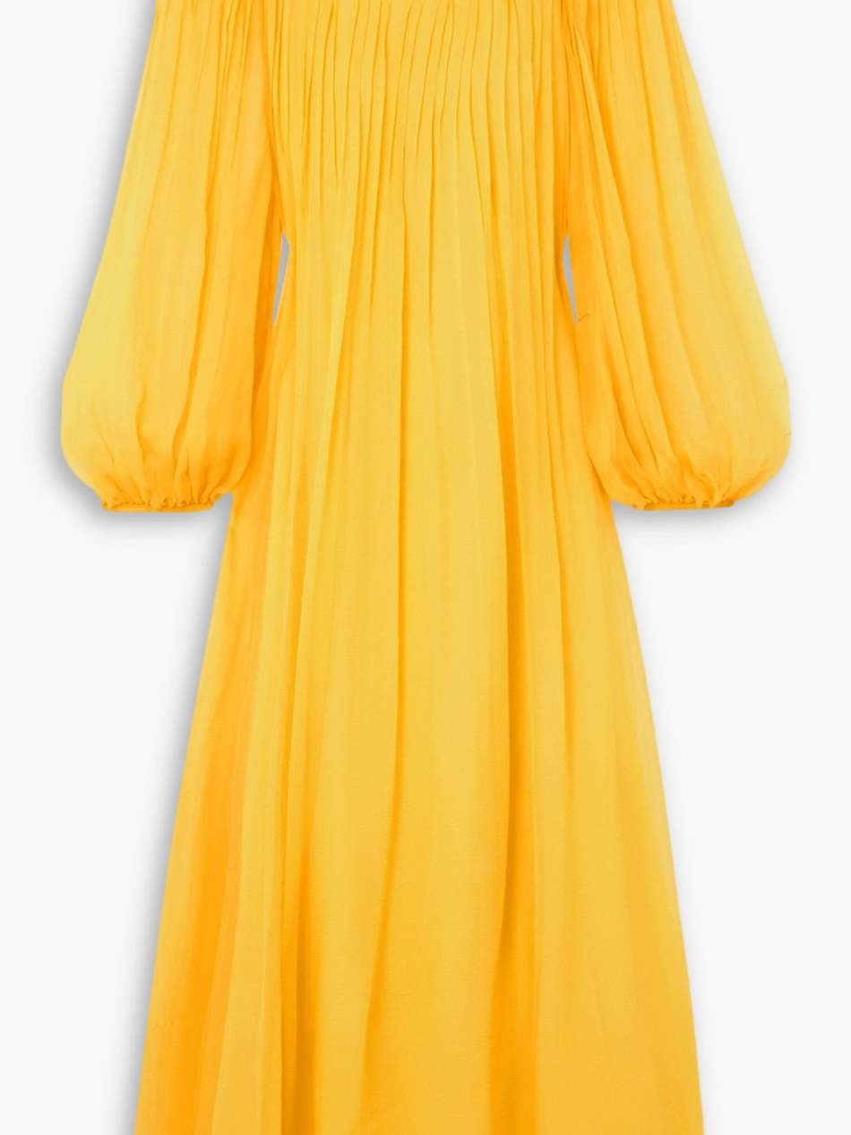 pleated silk-chiffon maxi dress
