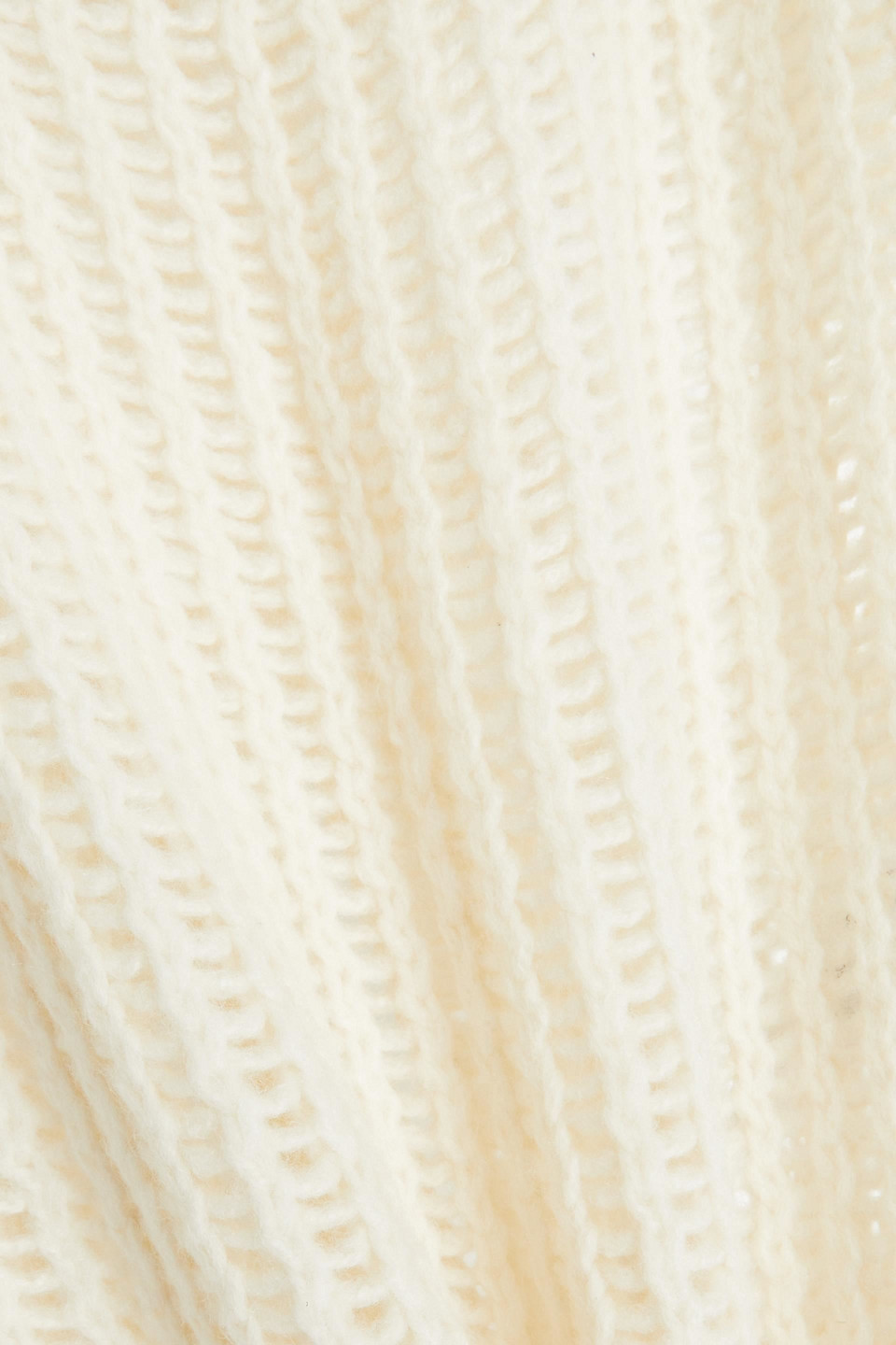 Chloé Open-knit Wool, Silk And Cashmere-blend Midi Dress In Elfenbein