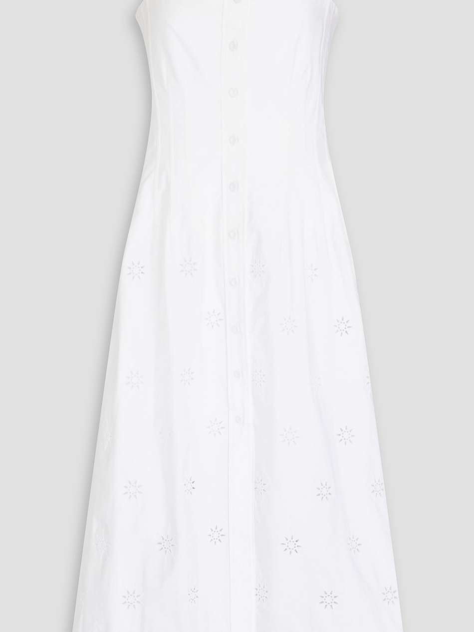 broderie anglaise cotton midi dress
