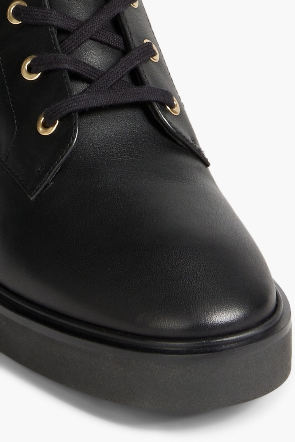Stuart Weitzman Henley Leather Combat Boots In Black