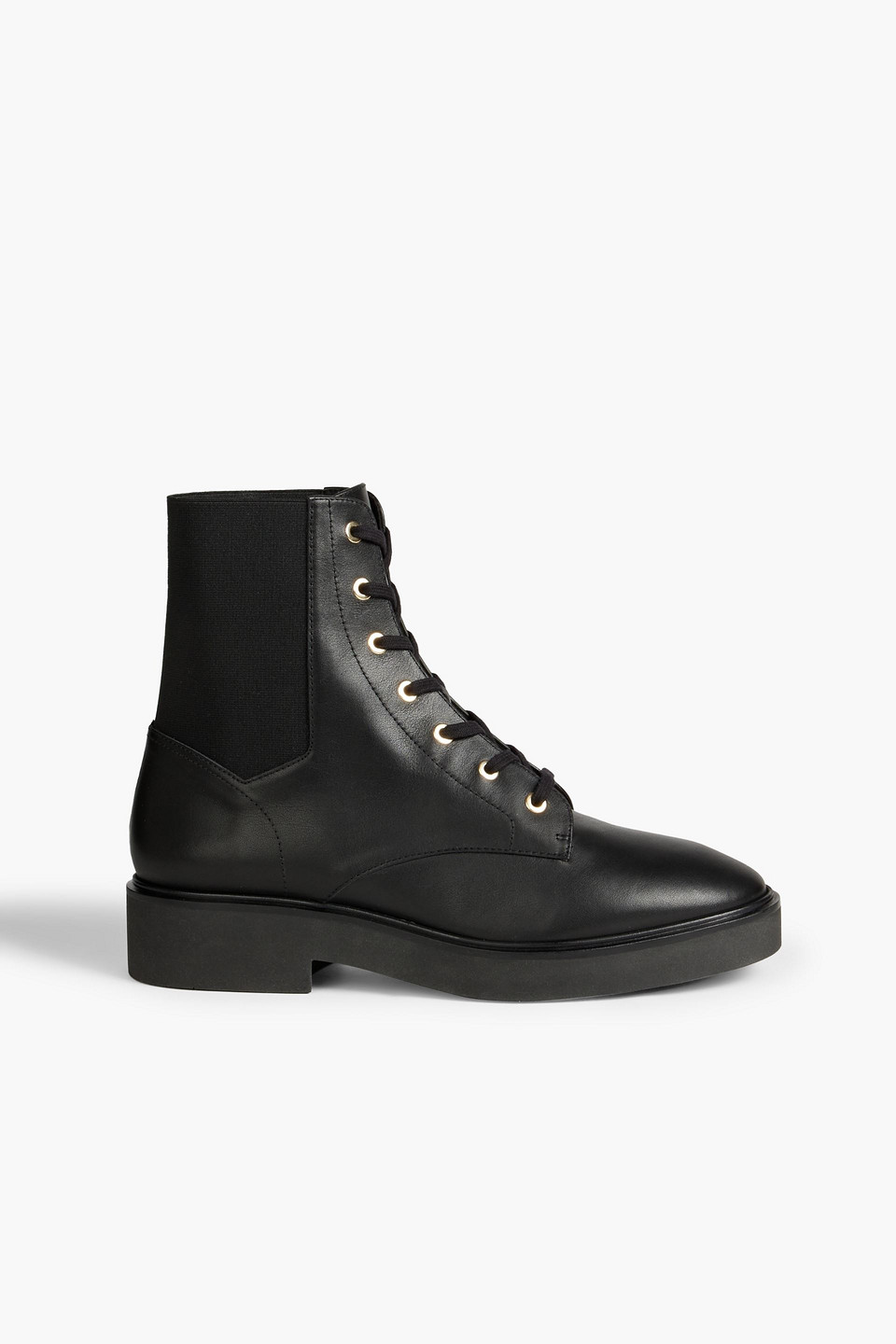 Stuart Weitzman Henley Leather Combat Boots In Black