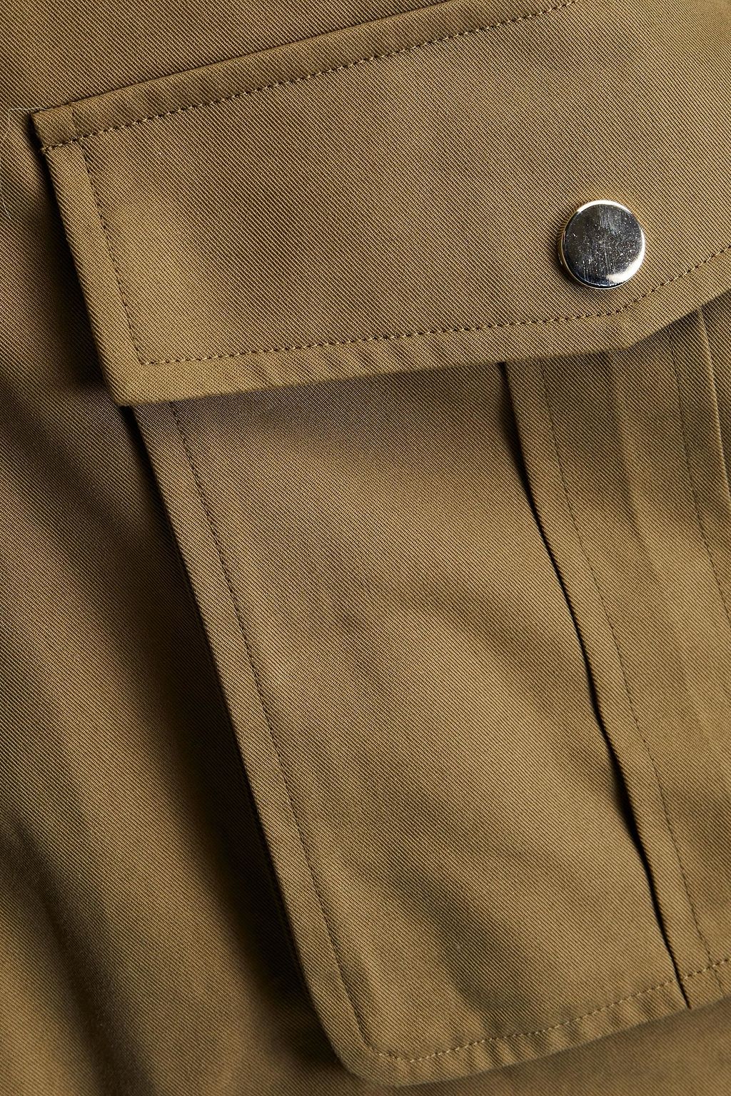 MAJE Faux fur-trimmed gabardine parka