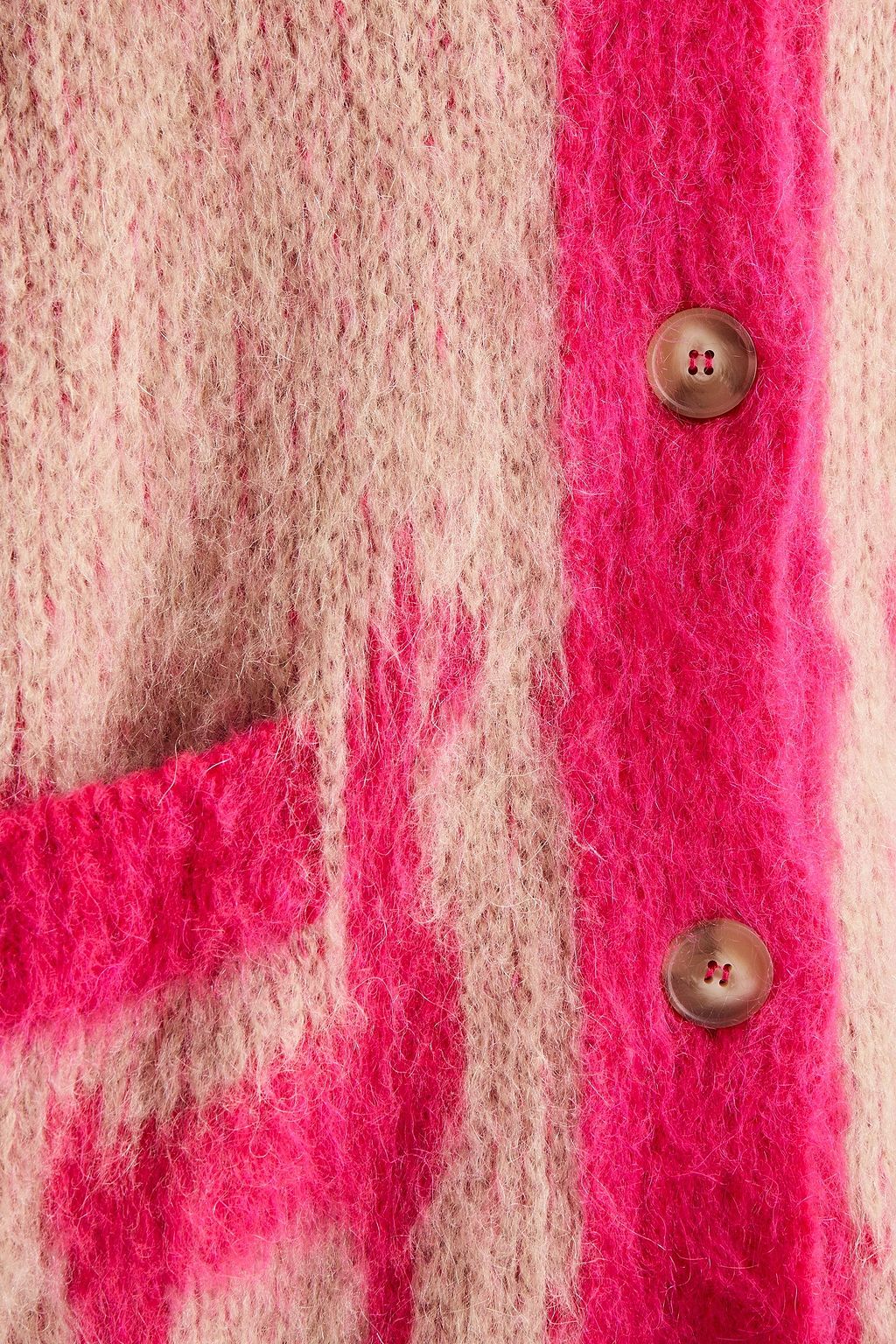 MAJE Two-tone intarsia-knit cardigan